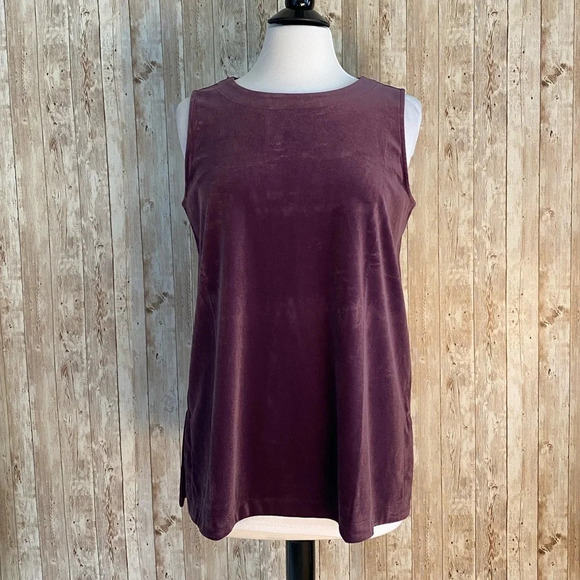 J Jill Wearever Purple Velvet Layering Tank Top - Picture 1 of 8